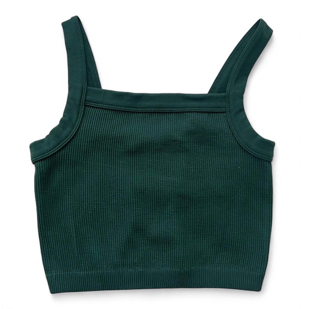 Cotton On Green Ribbed Crop Tank Top